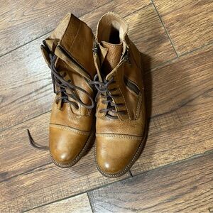 Women Tan Leather Boots